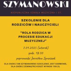 SZKOLENIE DLA RODZICÓW I NAUCZYCIELI